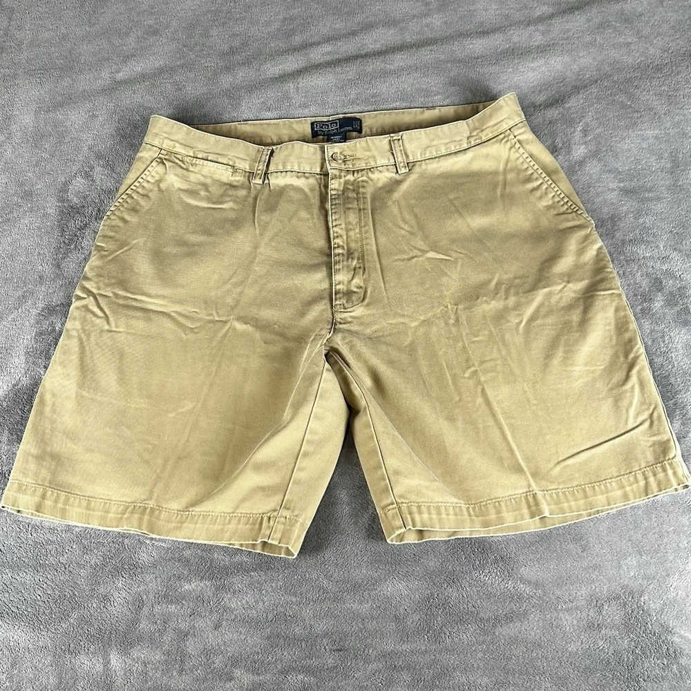 VTG Polo Ralph Lauren Men's Prospect Shorts Sz 40 Dark Khaki Chino 9